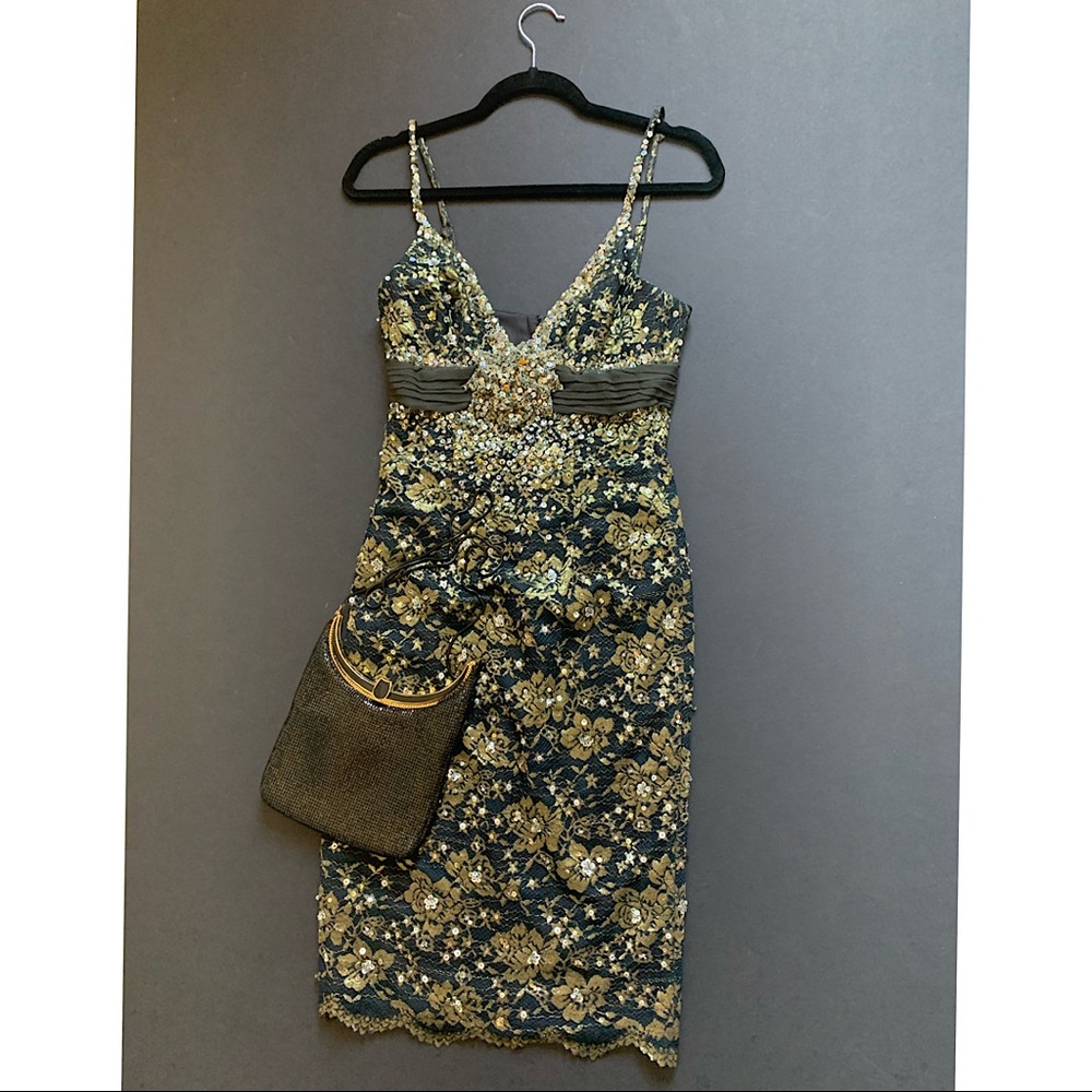 Festive beaded cocktail dress